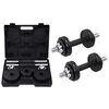 vidaXL 19-dielna sada činiek dumbbell 15 kg, liatina