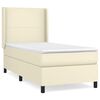 vidaXL Boxspring posteľ s matracom kr&eacute;mov&aacute; 90x200 cm umel&aacute; koža
