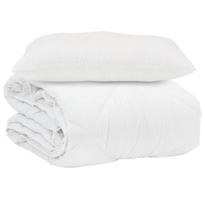 vidaXL Letn&aacute; prikr&yacute;vka s vank&uacute;&scaron;om 2 pcs Biela Mikrovl&aacute;kno