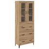 vidaXL Highboard Remeseln&yacute; dub 69,5 x 34 x 180 cm Kompozitn&eacute; drevo
