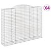 vidaXL Obl&uacute;kov&yacute; gabionov&yacute; k&ocirc;&scaron; 4 ks 300x50x220/240cm pozinkovan&eacute; železo