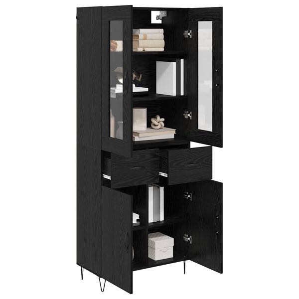 vidaXL Highboard Čierny dub 69,5 x 34 x 90 cm Kompozitn&eacute; drevo