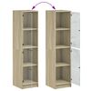 vidaXL Vysoká skrinka so sklenenými dverami dub sonoma 35x37x142 cm