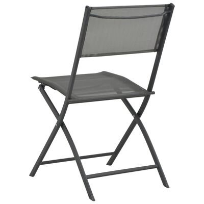 vidaXL Skladacie vonkajšie stoličky 4 ks sivé oceľ a textilén