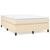vidaXL Posteľný rám boxspring s matracom krémový 140x200 cm látka
