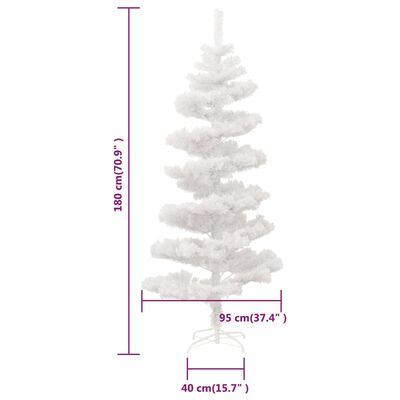 vidaXL Špirálový osvetlený vianočný stromček+stojan, biely 180 cm, PVC