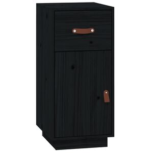 vidaXL Komoda čierna 34x40x75 cm borovicov&yacute; mas&iacute;v