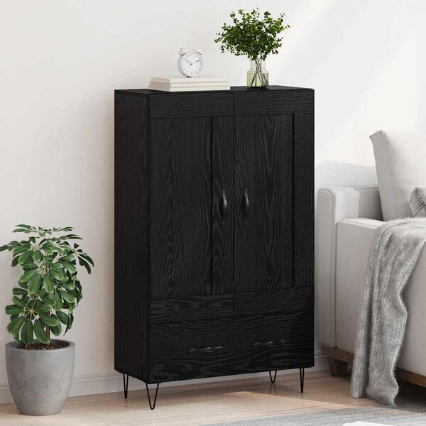 vidaXL Highboard Čierny dub 69,5 x 31 x 115 cm Kompozitn&eacute; drevo