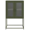 vidaXL Highboard Olive Green 68x39x107 cm Oceľ