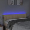 vidaXL Čelo postele s LED kr&eacute;mov&eacute; 144x5x78/88 cm l&aacute;tka