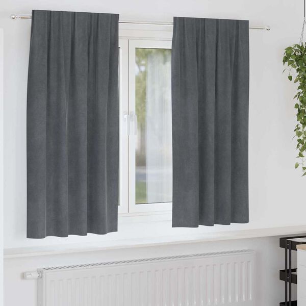 vidaXL Zatemňovacie závesy 2 pcs Svetlosivá 140 x 175 cm Zamat