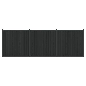 vidaXL Diel plotu 3 ks 530 x 186,5 cm WPC a hlin&iacute;k Čierna