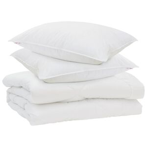 vidaXL Papl&oacute;n s vank&uacute;&scaron;om 3 pcs Biela Mikrovl&aacute;kno