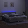 vidaXL Posteľ boxsping s matracom a LED bledosiv&aacute; 180x200 cm l&aacute;tka