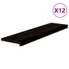 vidaXL Schodiskov&eacute; stupne 12 ks hnedočiern&aacute; 100x25x2 cm dubov&yacute; mas&iacute;v