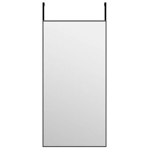 vidaXL Zrkadlo na dvere čierne 40x80 cm sklo a hlin&iacute;k