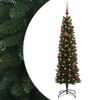vidaXL Umel&yacute; &scaron;t&iacute;hly vianočn&yacute; stromček s vianočnou guľou 120 cm 150 LED