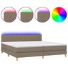 vidaXL Posteľ boxsping s matracom a LED sivohned&aacute; 200x200 cm l&aacute;tka