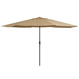 vidaXL Z&aacute;hradn&yacute; slnečn&iacute;k, kovov&aacute; tyč 390 cm, sivohned&yacute;