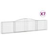 vidaXL Obl&uacute;kov&eacute; gabionov&eacute; ko&scaron;e 7 ks 400x30x80/100cm pozinkovan&eacute; železo