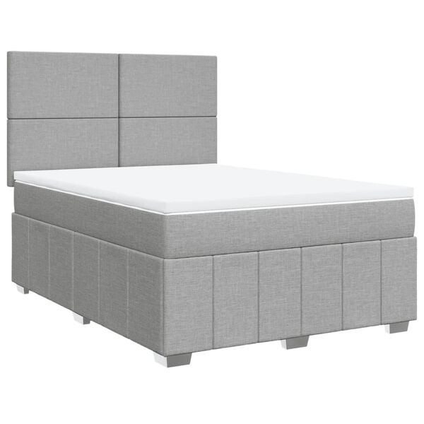 vidaXL Boxspring posteľ s matracom bledosiv&aacute; 140x200 cm l&aacute;tka