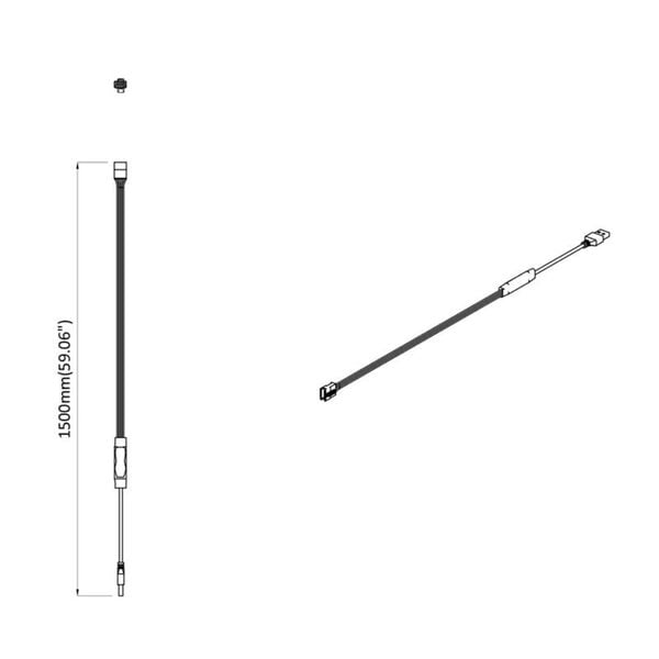 vidaXL LED p&aacute;s 4 pcs Čierna a priehľadn&aacute; 300 x 0,8 x 0,3 cm