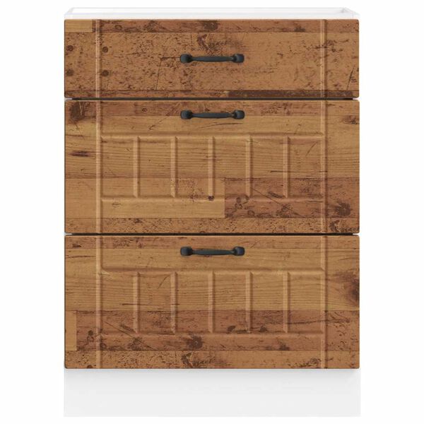 vidaXL Kuchynská spodná skrinka Lucca, staré drevo, kompozitné drevo