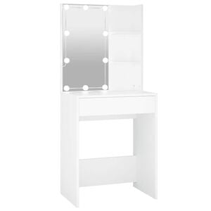 vidaXL Toaletn&yacute; stol&iacute;k s LED biely 60x40x140 cm