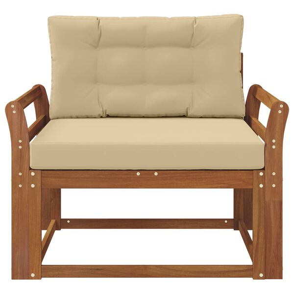 vidaXL Z&aacute;hradn&aacute; stredn&aacute; sedačka Pevn&eacute; ak&aacute;ciov&eacute; drevo Pr&iacute;rodn&aacute;