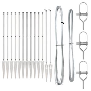 vidaXL Plotové stĺpy 13 pcs Strieborná Ø32mm 170 cm Pozinkovaná oceľ