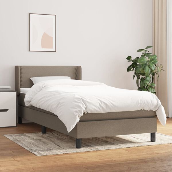 vidaXL Boxspring posteľ s matracom sivohned&yacute; 100x200 cm l&aacute;tka