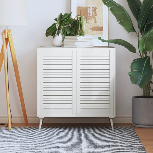 vidaXL Lamelové dvierka na skrinku 2 ks, biele 69x39,4 cm, borovica