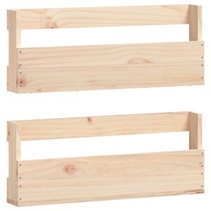 vidaXL N&aacute;stenn&eacute; stojany na top&aacute;nky 2 ks 59x9x23 cm borovicov&yacute; mas&iacute;v