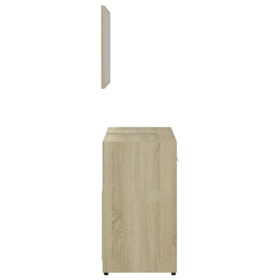 vidaXL Sada kúpeľňového nábytku biela a dub sonoma spracované drevo