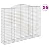 vidaXL Obl&uacute;kov&yacute; gabionov&yacute; k&ocirc;&scaron; 6 ks 300x50x220/240cm pozinkovan&eacute; železo
