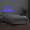 vidaXL Boxspring posteľ s matracom a LED kr&eacute;mov&aacute; 90x200 cm umel&aacute; koža