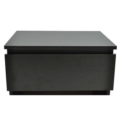 vidaXL Nočný stolík s jednou zásuvkou, čierny 2 ks