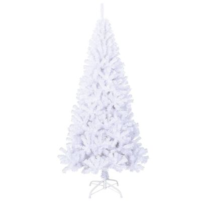 vidaXL Umelý vianočný stromček s hustým ihličím, biely 180 cm, PVC