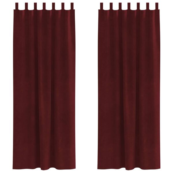 vidaXL Zatemňovacie z&aacute;vesy 2 pcs V&iacute;no červen&eacute; 140 x 245 cm Zamat
