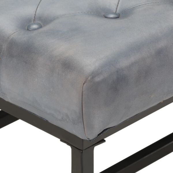 vidaXL Taburetka sivá 80x80x43 cm pravá koža