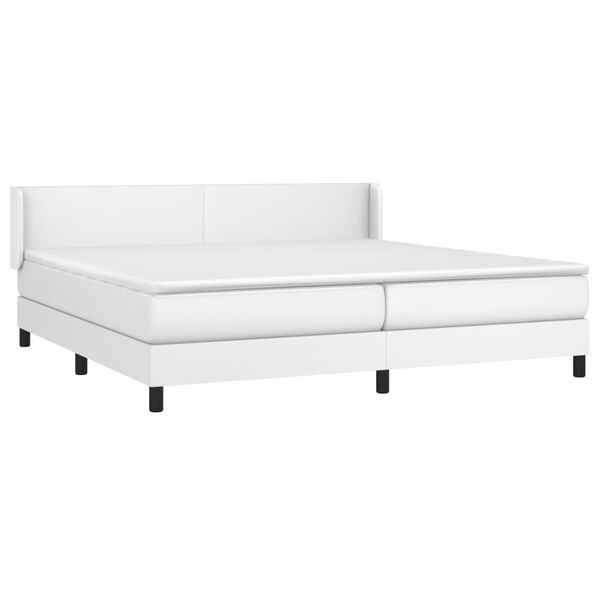 vidaXL Boxspring posteľ s matracom biela 200x200 cm umelá koža