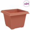 vidaXL &Scaron;tvorcov&yacute; črepn&iacute;k na kvety 24 ks Tehlovo červen&aacute; Plast