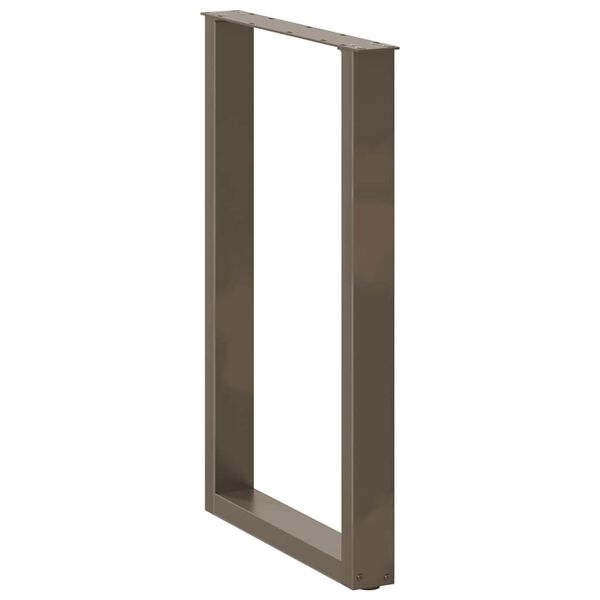 vidaXL Nohy barov&eacute;ho stola v tvare U, 2 ks, pr&iacute;rodn&aacute; oceľ, 60 x (90-91) cm, oceľ