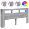 vidaXL LED čelo postele siv&eacute; sonoma 200x18,5x103,5 cm kompozitn&eacute; drevo