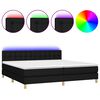 vidaXL Posteľ boxsping s matracom a LED čierna 200x200 cm l&aacute;tka