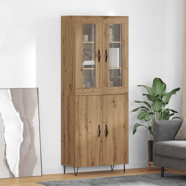 vidaXL Highboard Remeseln&yacute; dub 69,5 x 34 x 180 cm Kompozitn&eacute; drevo