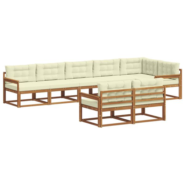 vidaXL Z&aacute;hradn&aacute; s&uacute;prava gaučov s vank&uacute;&scaron;om 8 pcs Pr&iacute;rodn&aacute; a kr&eacute;mov&aacute;