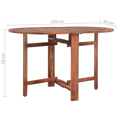 vidaXL Záhradný stôl 120x70x74 cm, akáciový masív