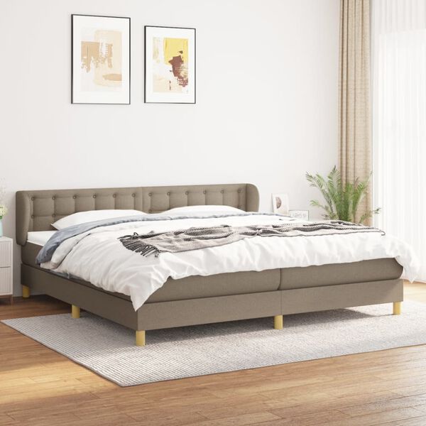 vidaXL Boxspring posteľ s matracom sivohned&yacute; 200x200 cm l&aacute;tka
