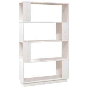 vidaXL Knižnica/deliaca stena biela 80x25x132 cm mas&iacute;vna borovica